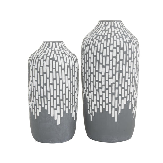 Gray Mosaic Centerpiece Vase Set