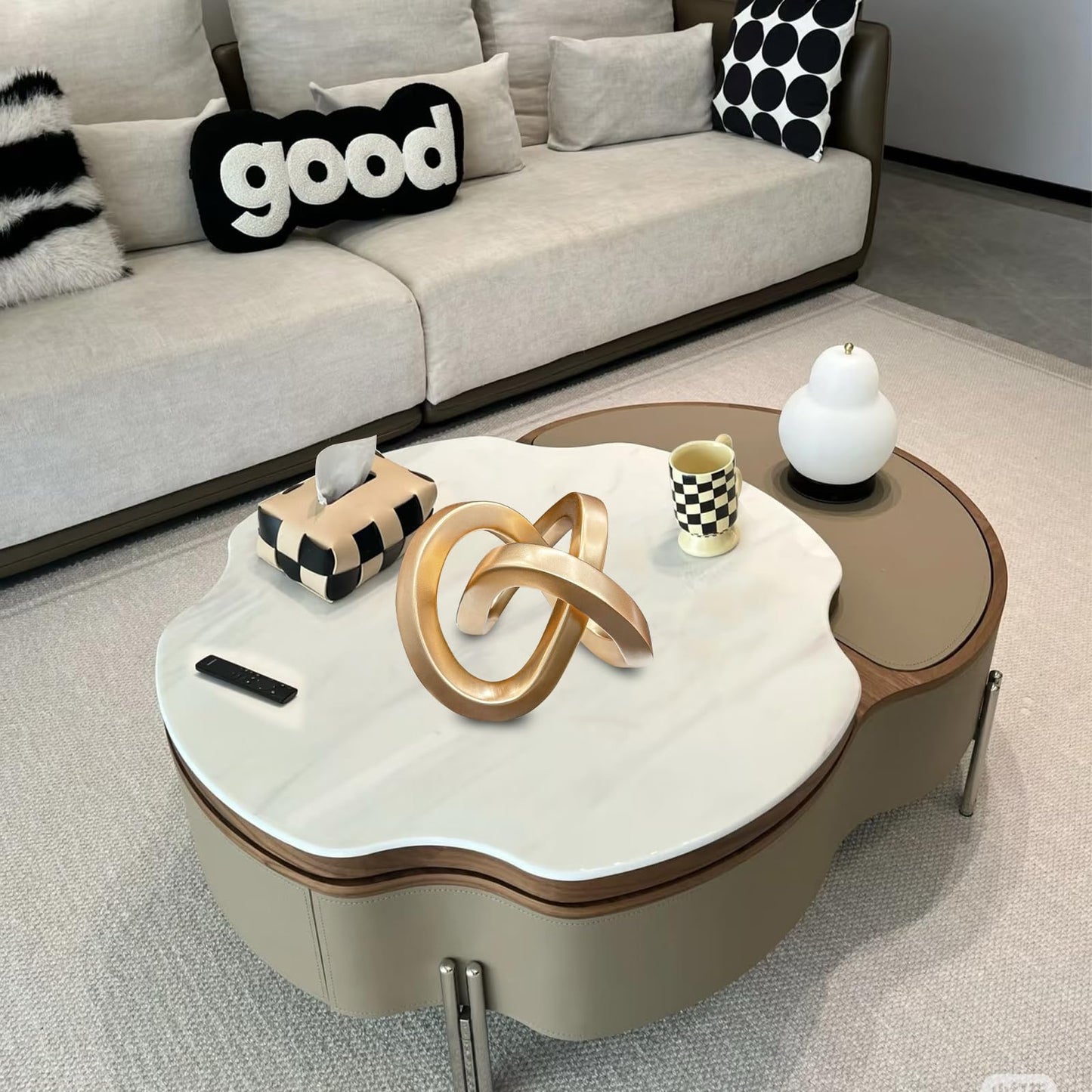 Gold Abstract Sculpture Modern