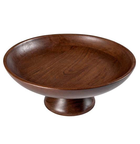 Brown Round Fruit Bowl Decor, Large Wooden