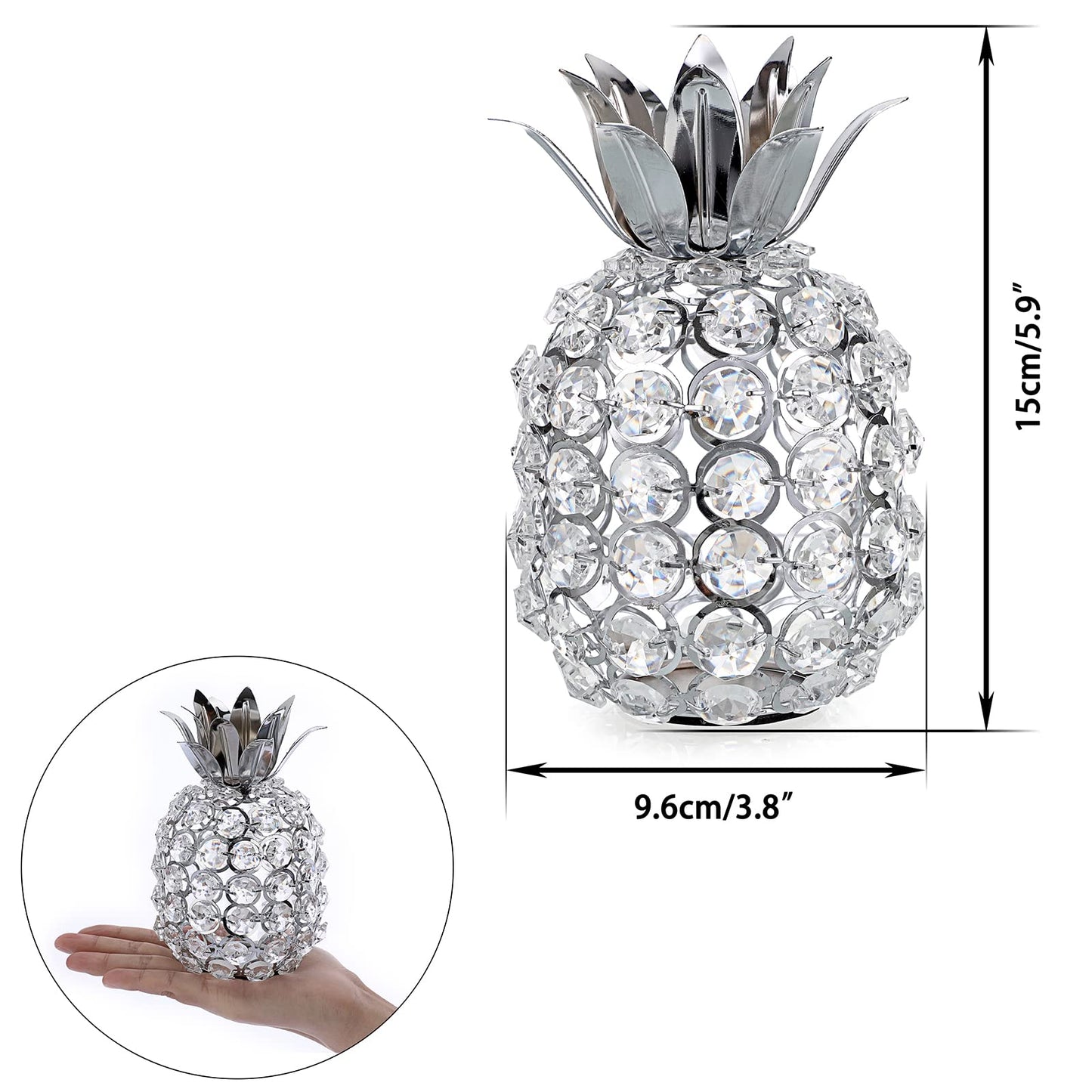 Silver Crystal Beads Pineapple Fruit Decor