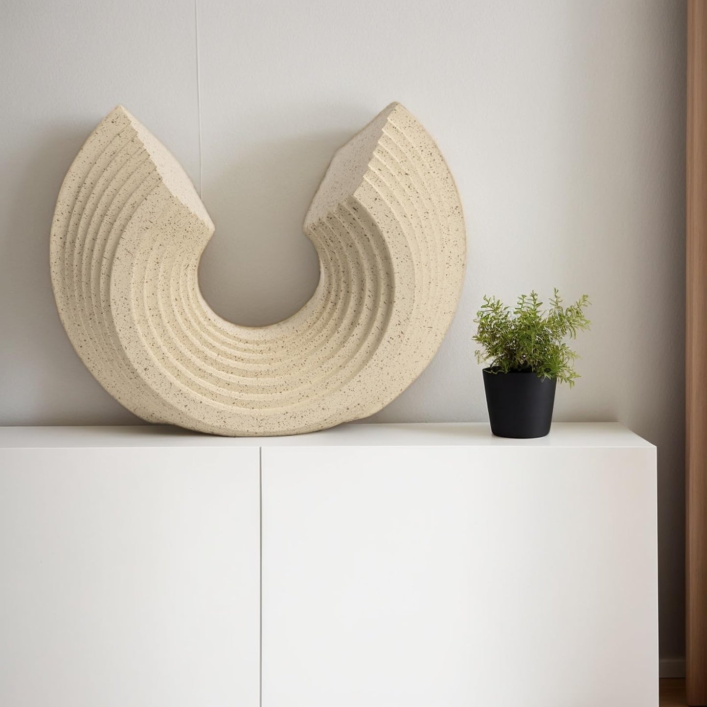 Beige Abstract Sculpture Statue Décor