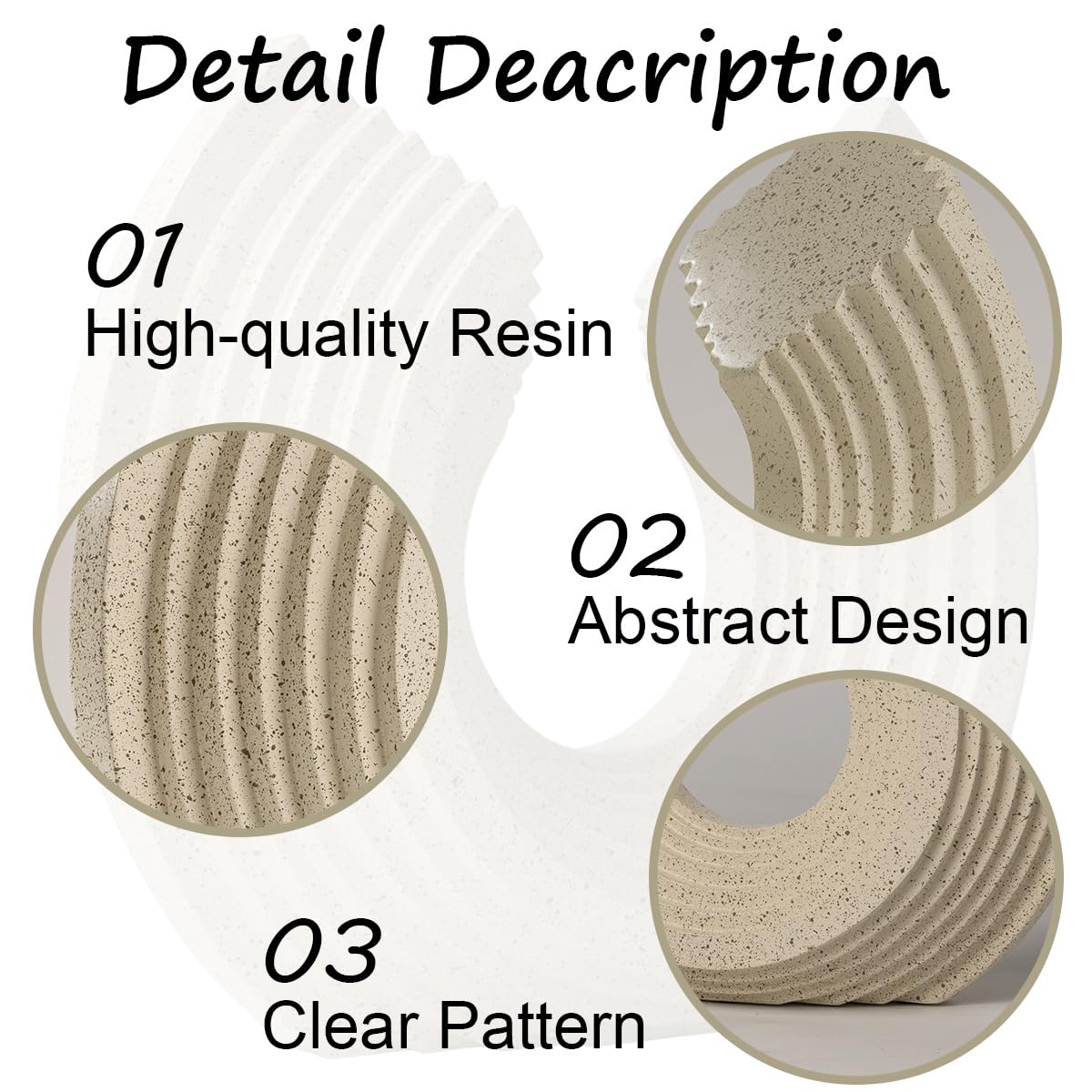 Beige Abstract Sculpture Statue Décor