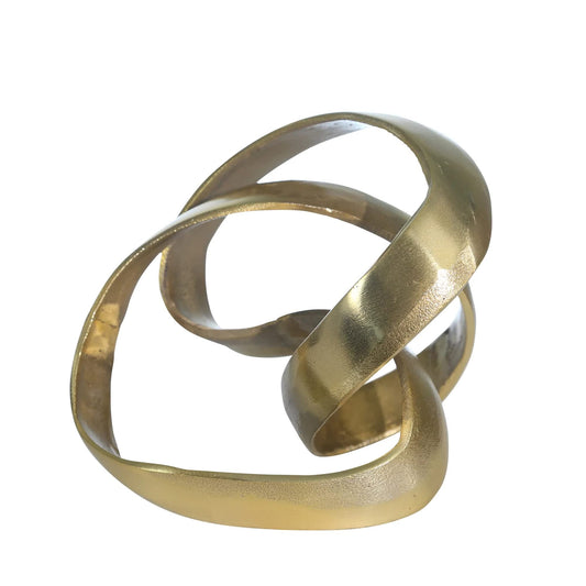 Gold Loop Abstract Sculpture, Modern Accent Decor