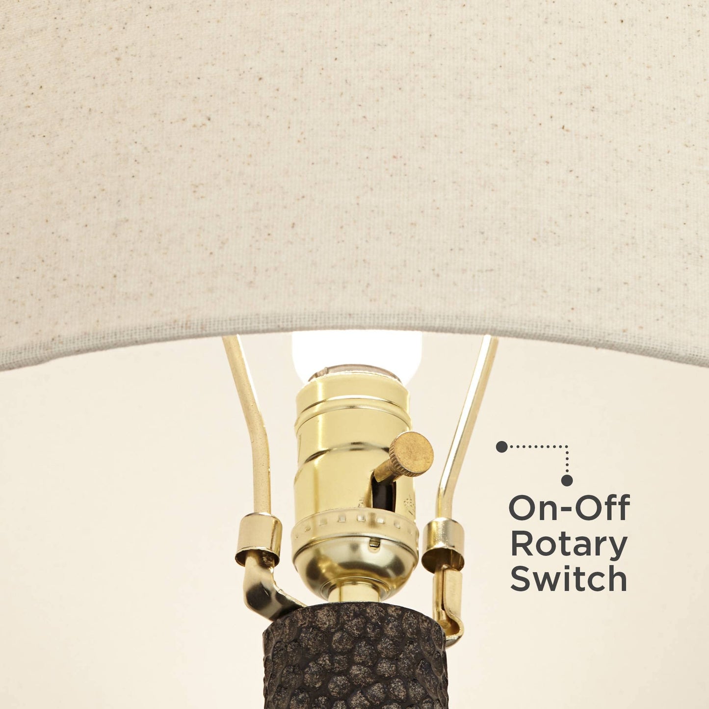 Black Modern Table Lamp, 27" Tall Black Pebbled Pattern