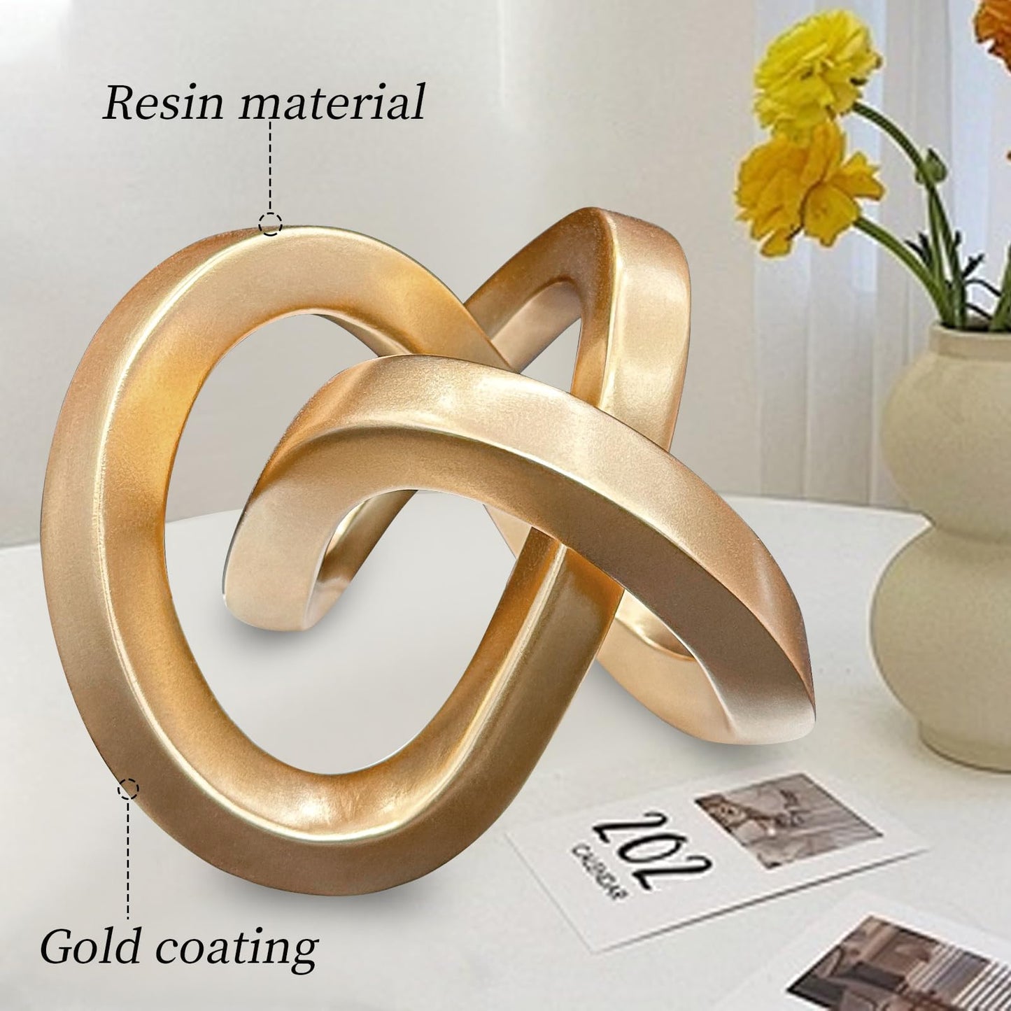 Gold Abstract Sculpture Modern
