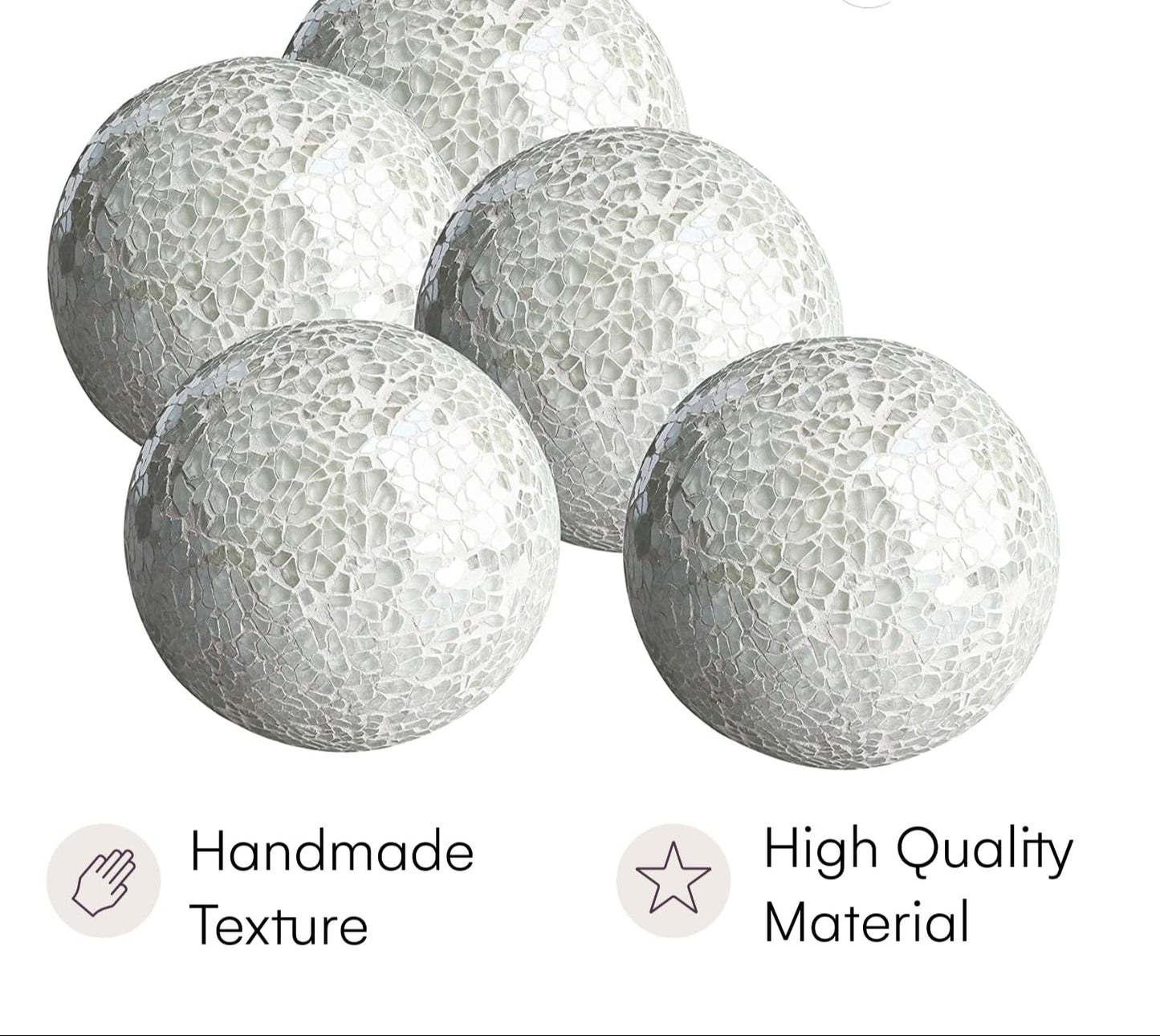 White Decorative Glass Ball Set