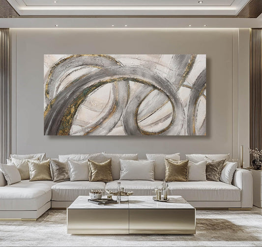 Grey Abstract 29"x 58" Canvas Wall Art