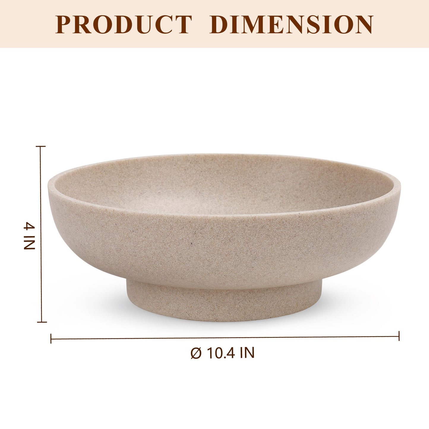 Beige Decor Bowl Modern Large