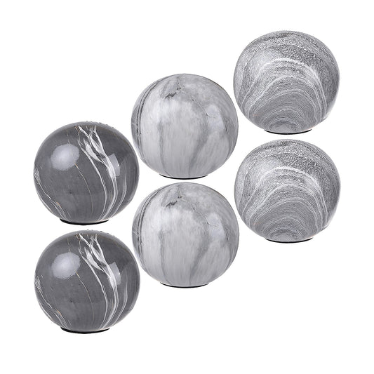 Gray Decorative Balls Orbs Set Decor