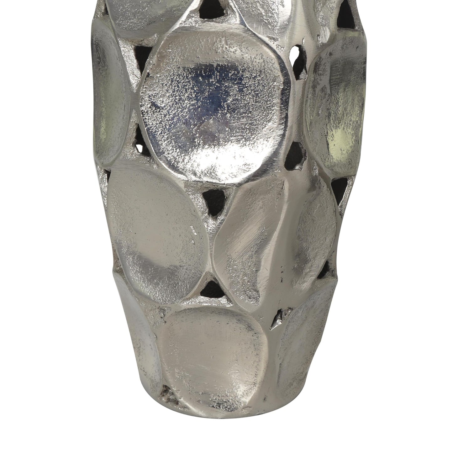Silver Geometric Centerpiece Vase Set, Open Framed