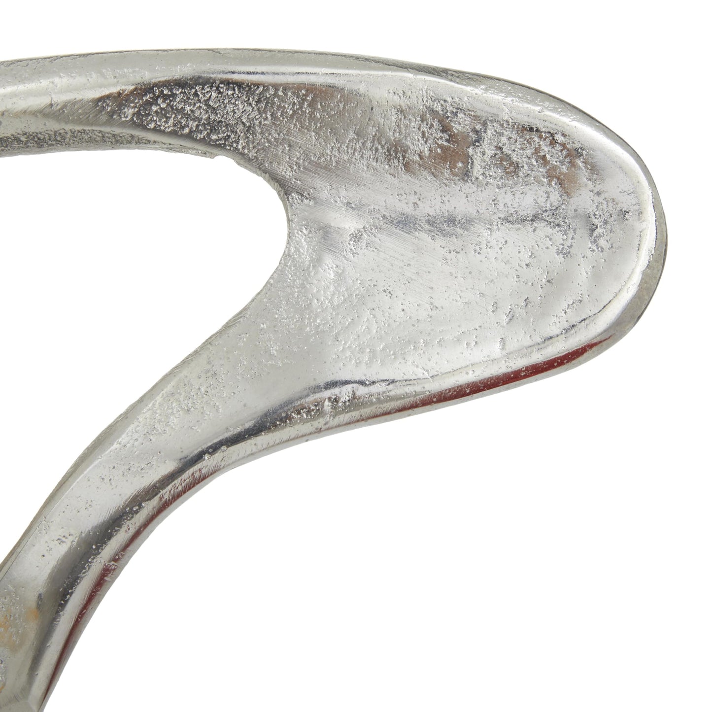 Silver Abstract Sculpture Statue Decor with Black Base