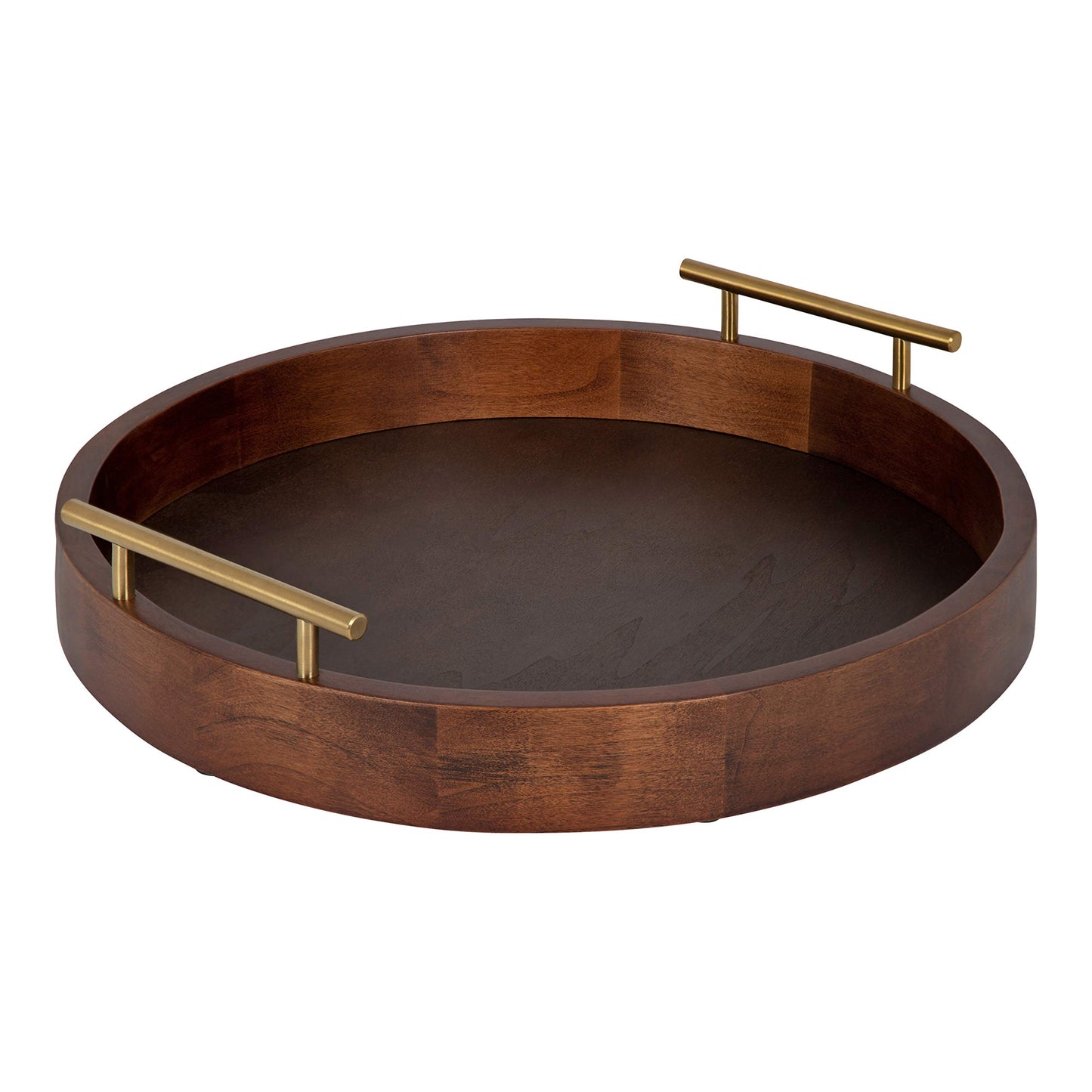 Brown Round Wooden Tray Modern Home Decor