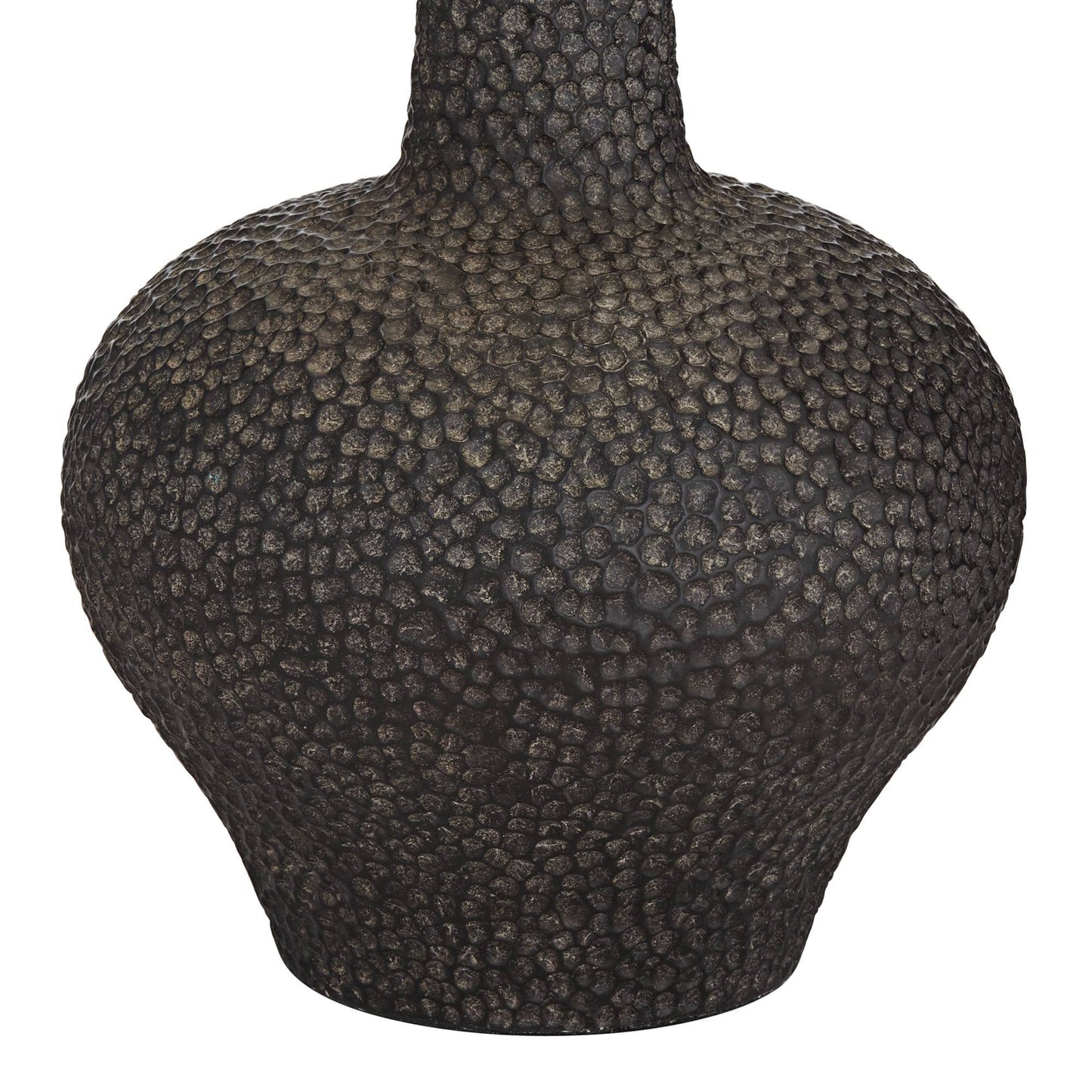 Black Modern Table Lamp, 27" Tall Black Pebbled Pattern
