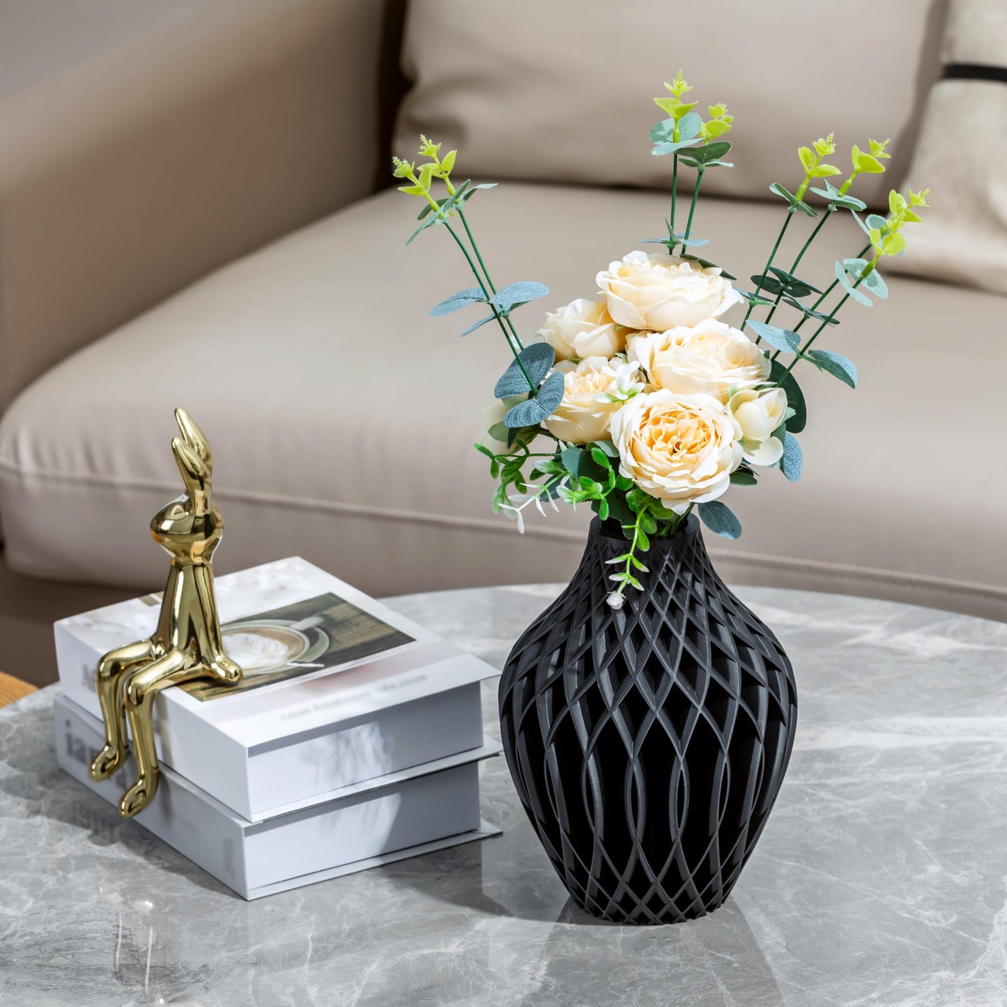 Black Vase Modern Unique Décor