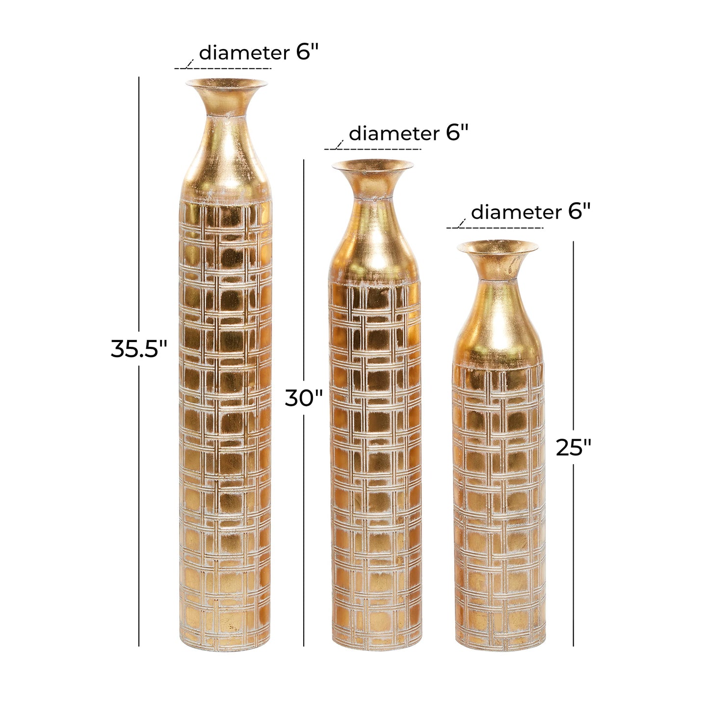 Gold Vase Set, Tall