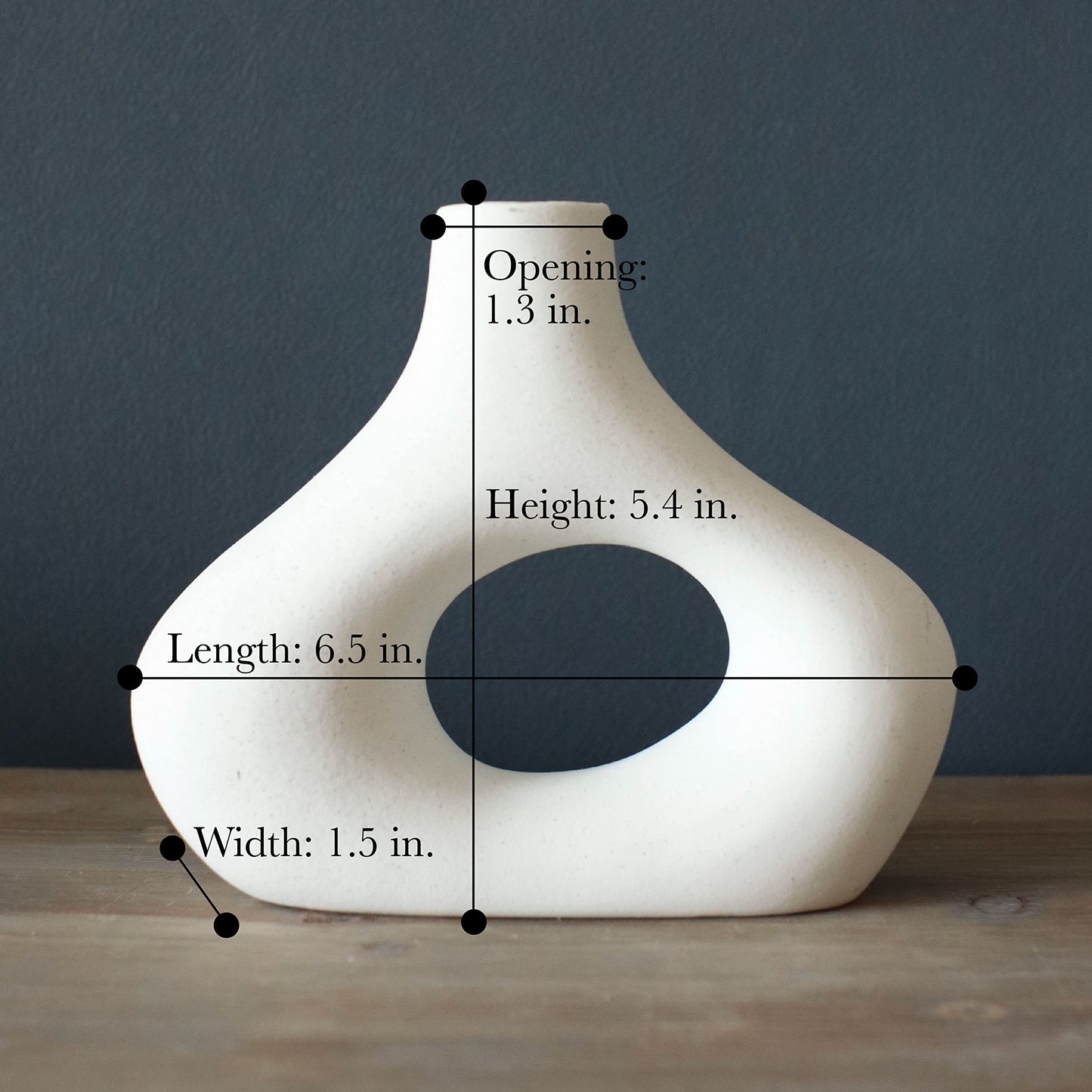 White Ceramic Hollow Vase Set