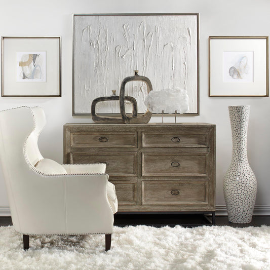 White Tall  45" Floor Vase