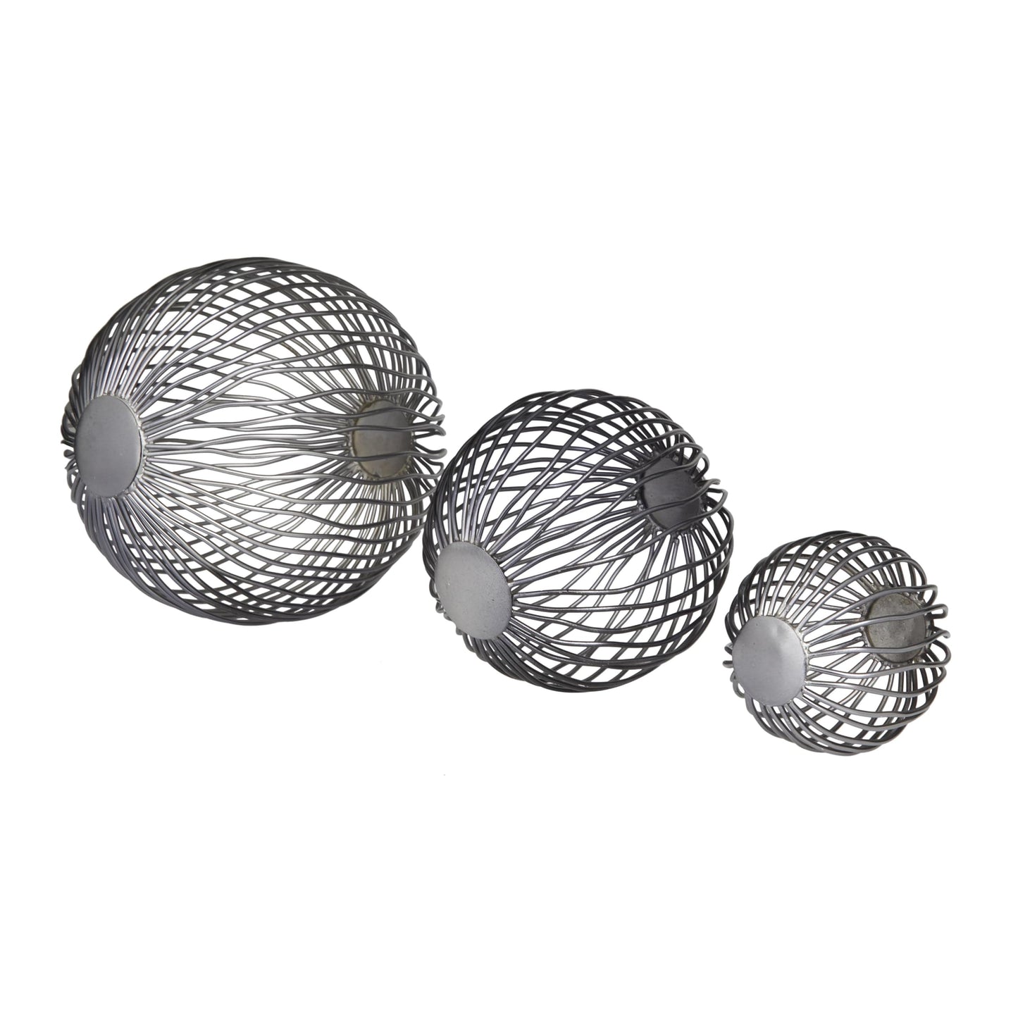 Gray Geometric Sculpture Ball Decor Set