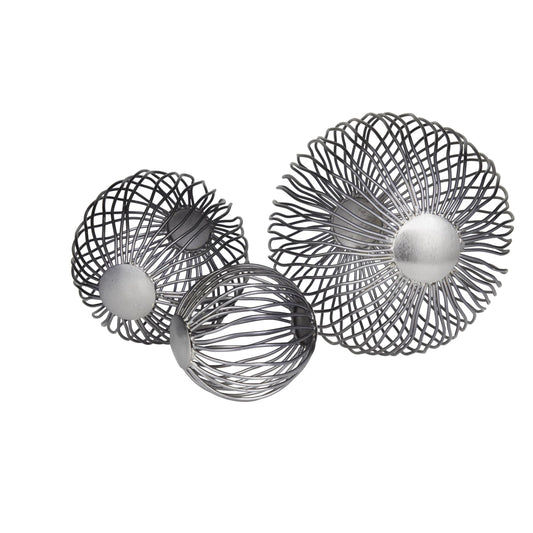 Gray Geometric Sculpture Ball Decor Set