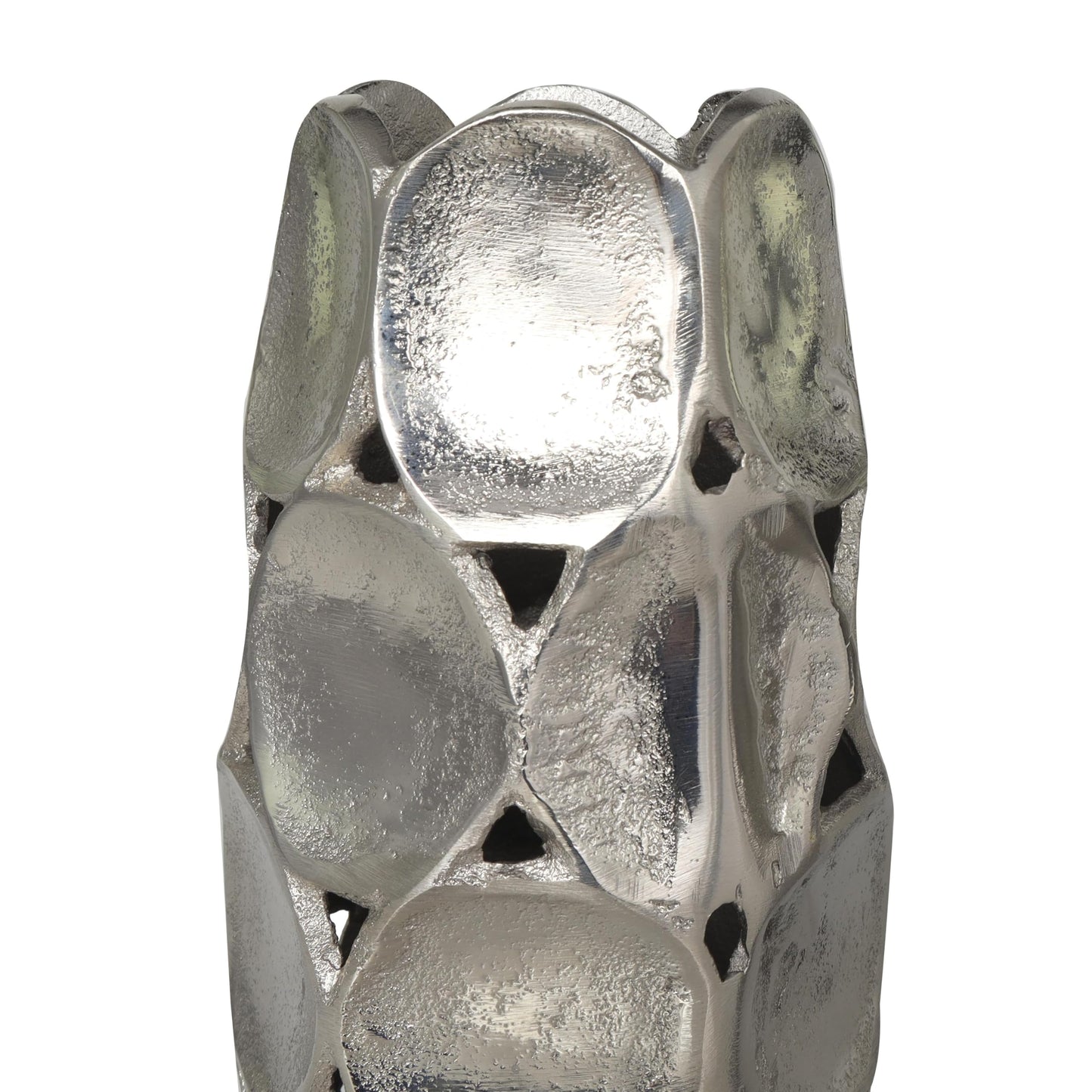Silver Geometric Centerpiece Vase Set, Open Framed