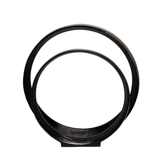 Black Modern Circular Sculptures Decorative Accents