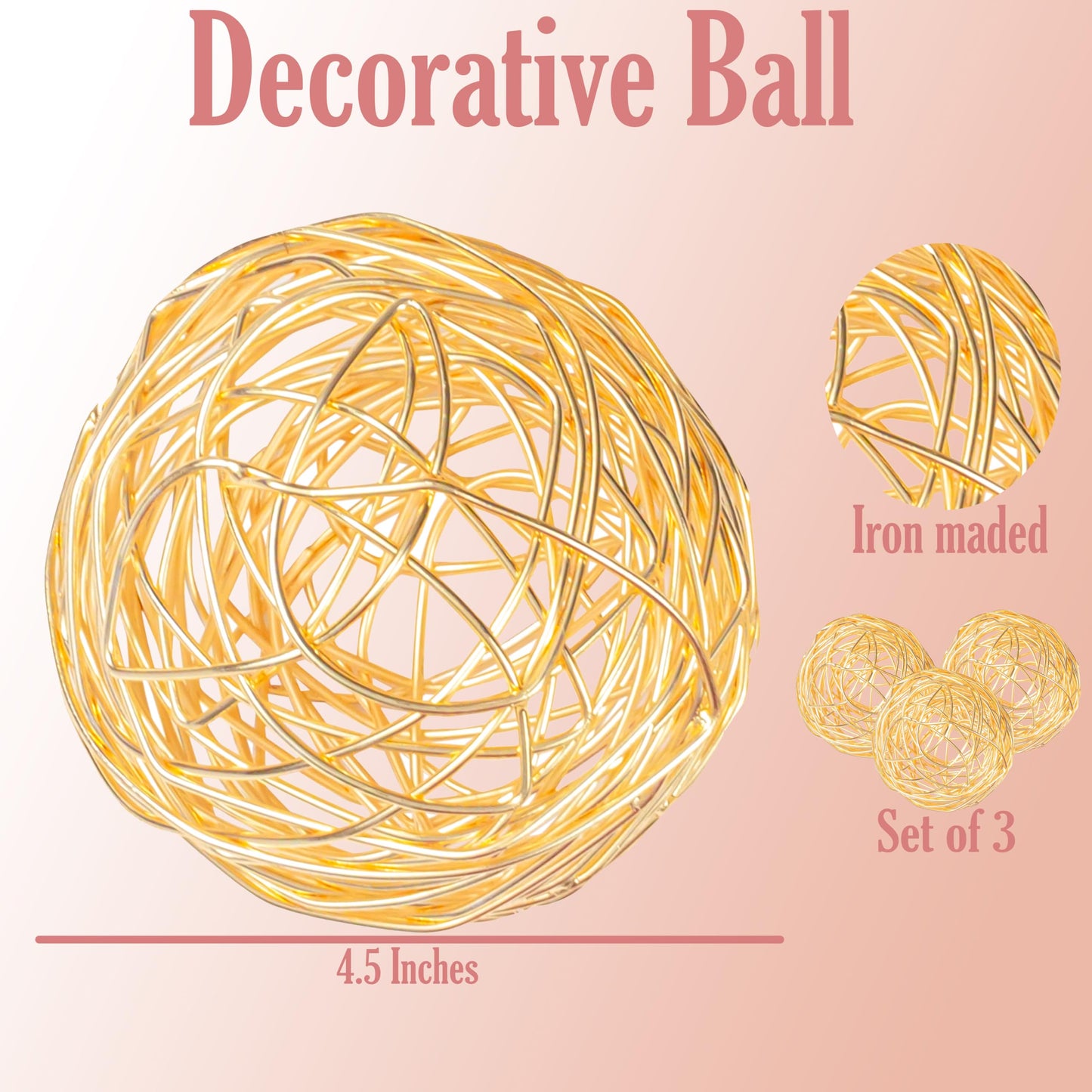 Gold Decorative Ball Set