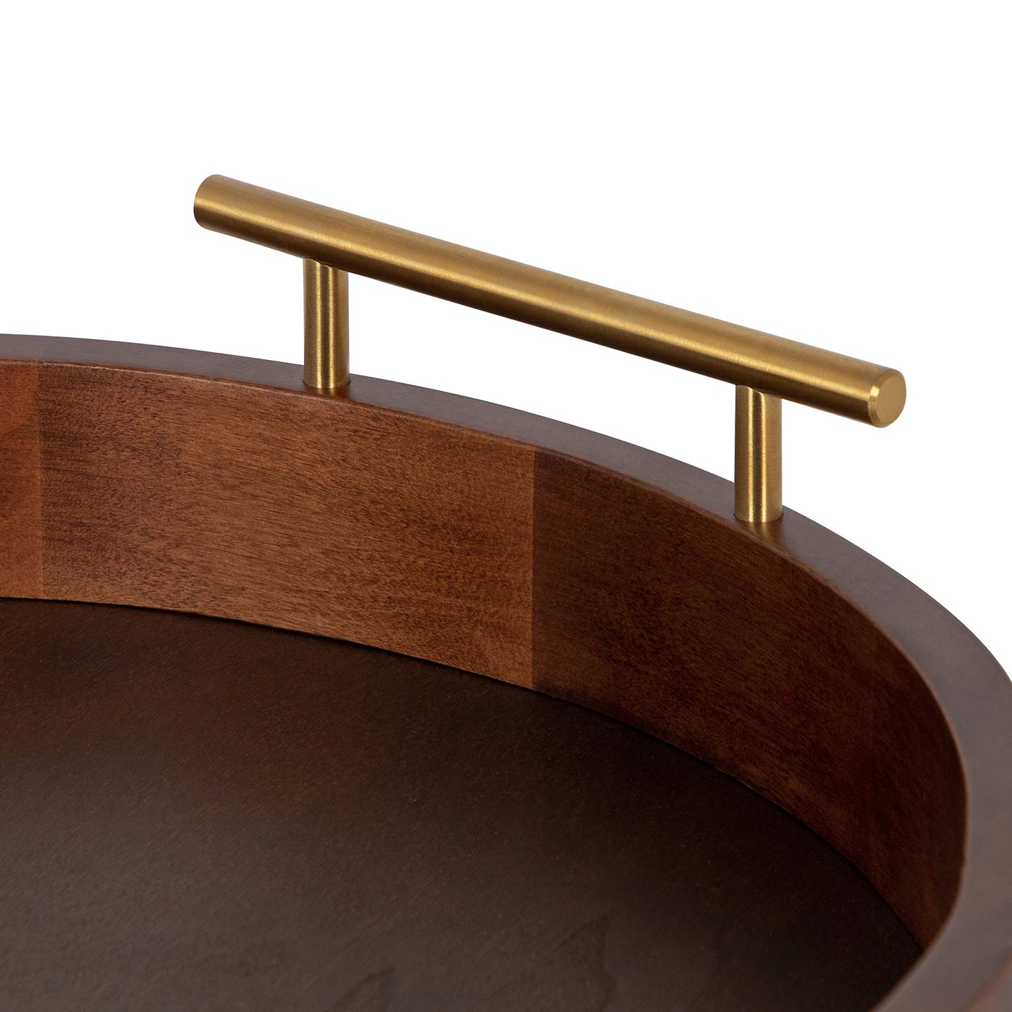 Brown Round Wooden Tray Modern Home Decor