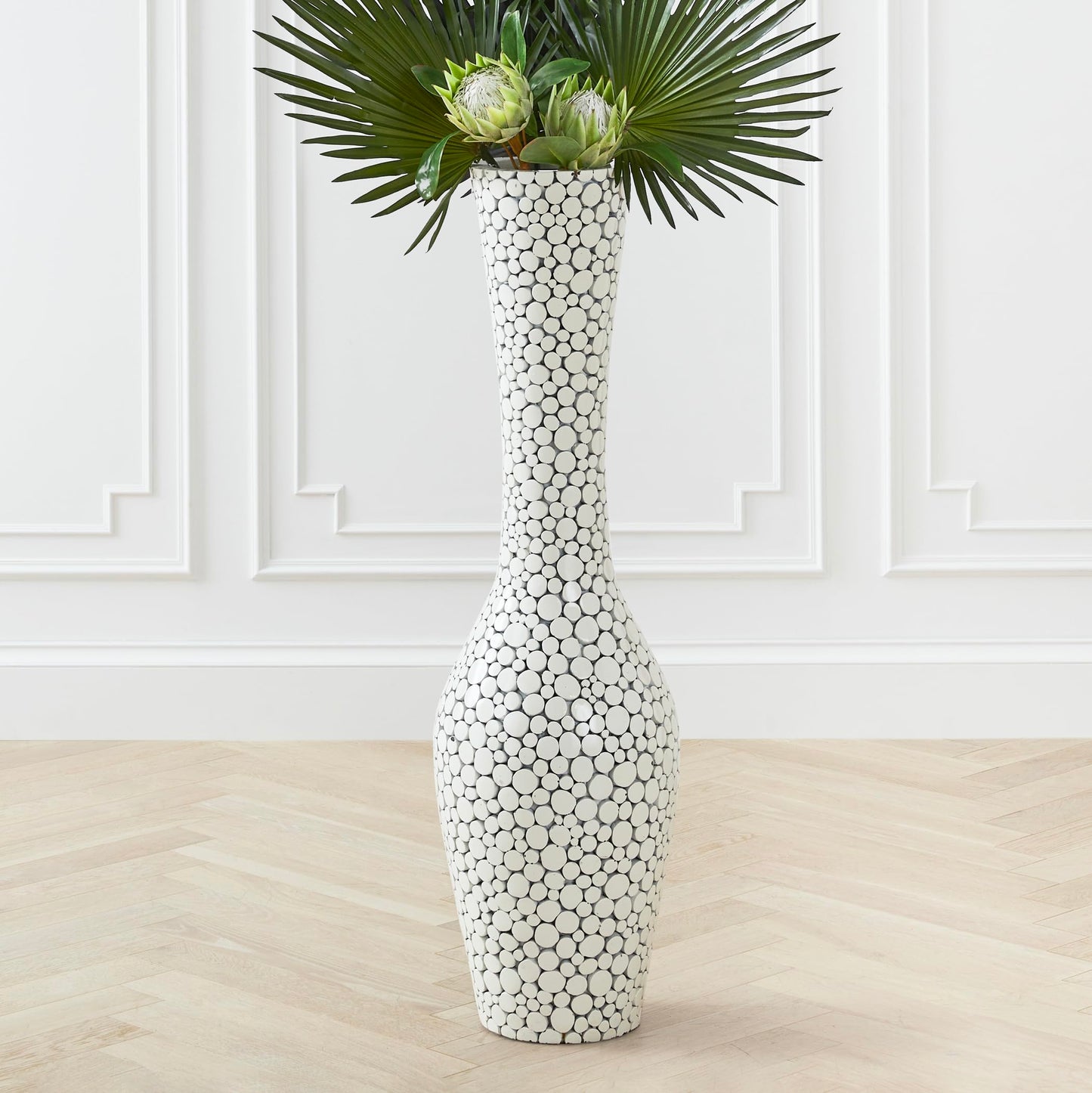 White Tall 45" Floor Vase