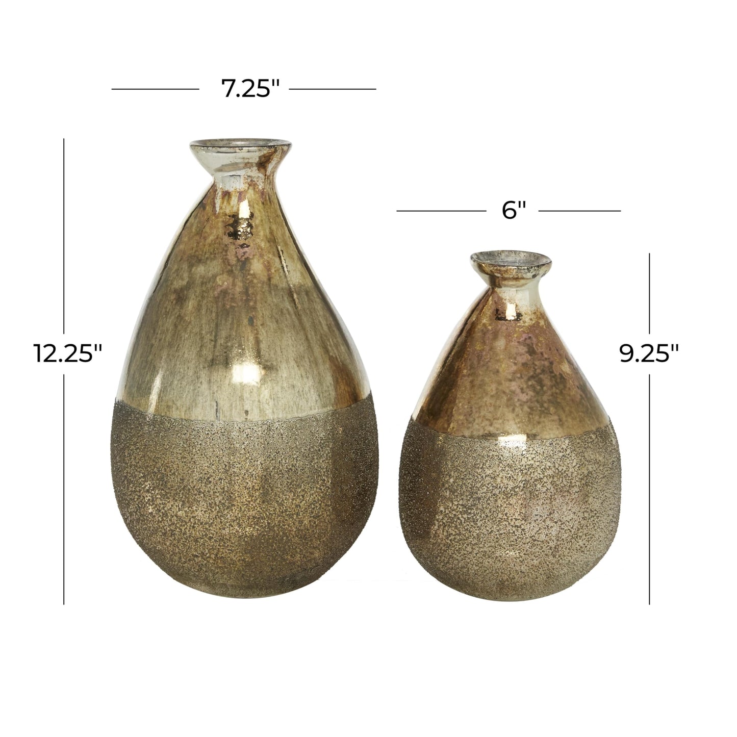 Gold Multicolored Glass Decor Vase Set