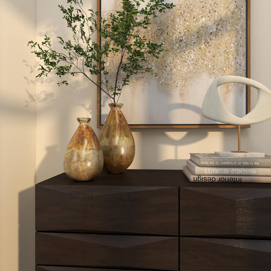 Gold Multicolored Glass Decor Vase Set