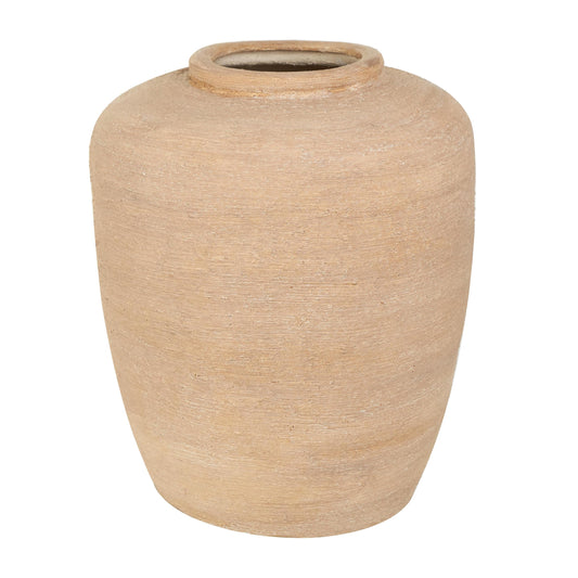 Beige Round Ceramic Vase, Large