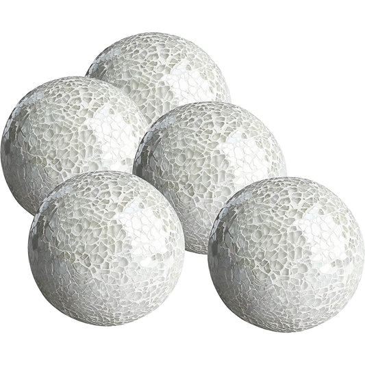 White Decorative Glass Ball Set