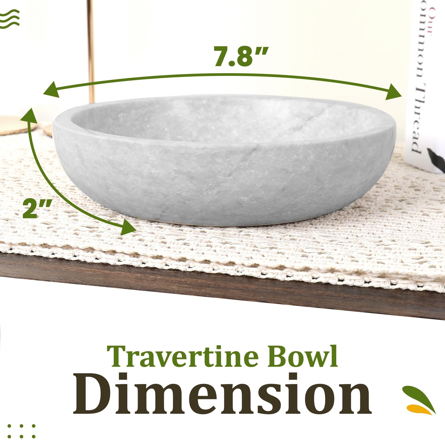 Modern Decorative Marble Bowl White and Gray