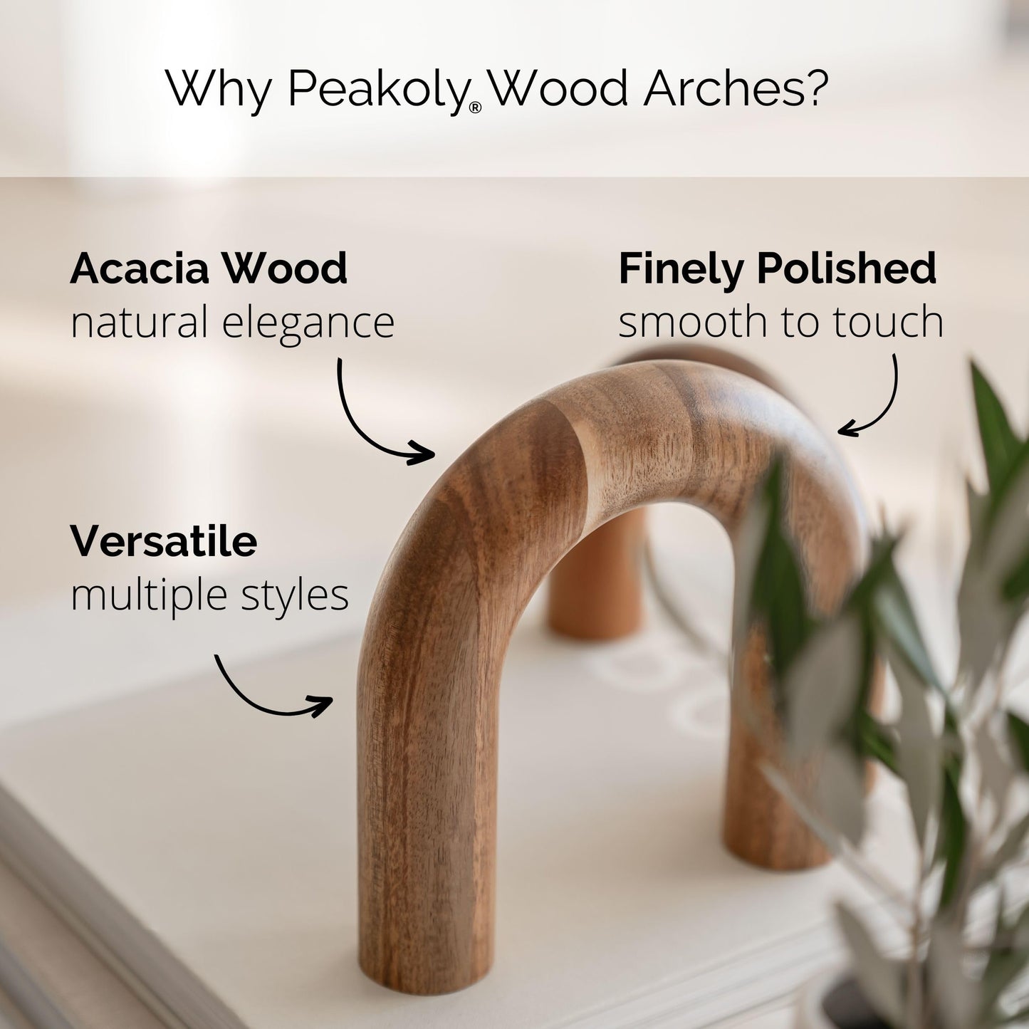 Brown Wood Arch Shelf Décor