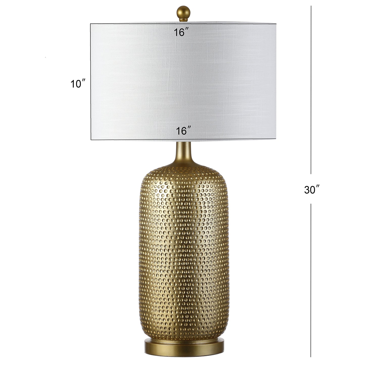 Gold Table Lamp, 30" Tall Resin LED, Hammered Design
