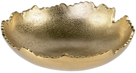 Gold Asymmetrical Sculpted Edges Decor Bowl