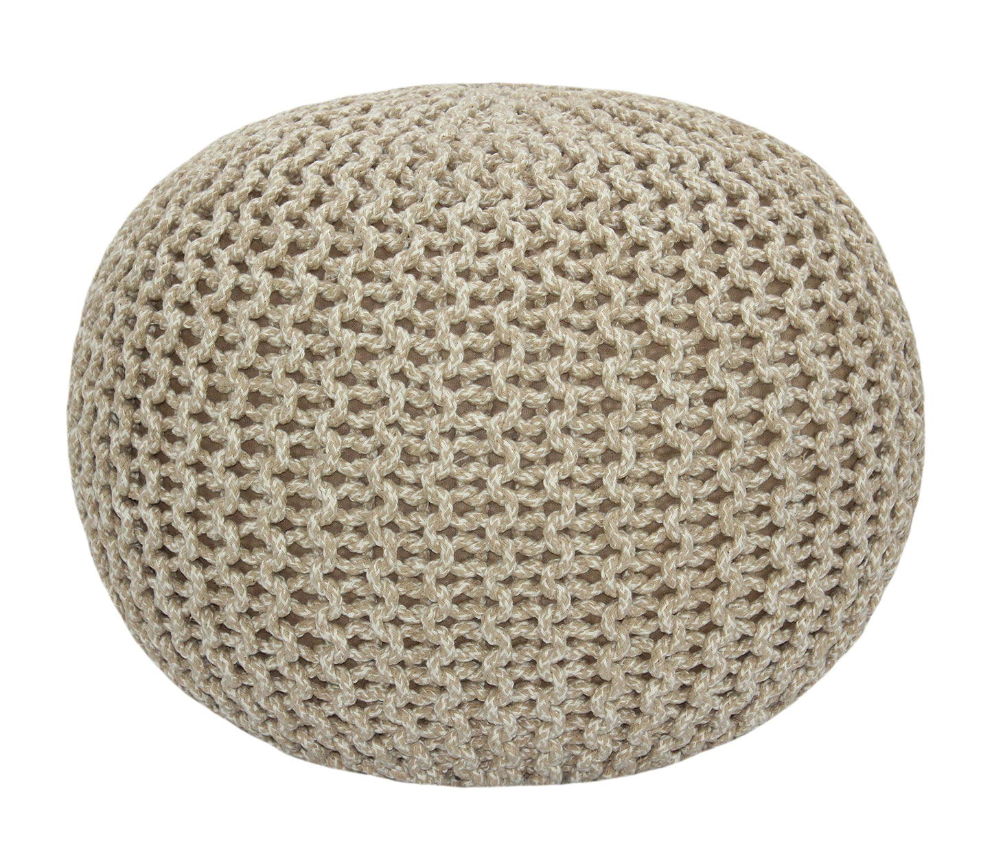 Natural Round Pouf Ottoman