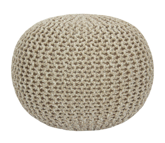 Natural Round Pouf Ottoman