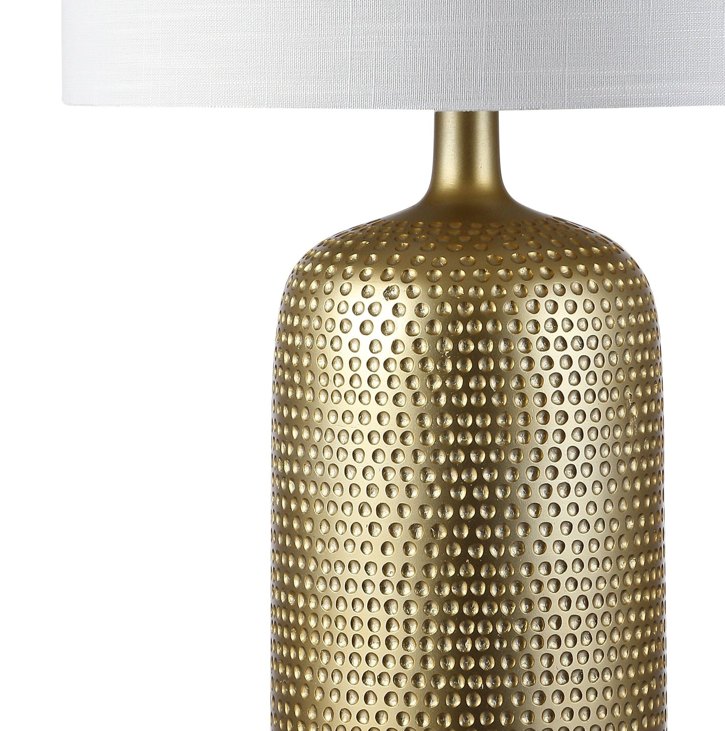 Gold Table Lamp, 30" Tall Resin LED, Hammered Design