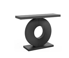 Black Console Table, Modern Round Geometric Base