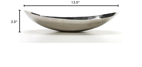 Hammered Stainless Steel Oval Bowl