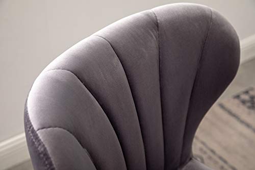 Barstools Set of 2, Adjustable Swivel, Gray Velvet