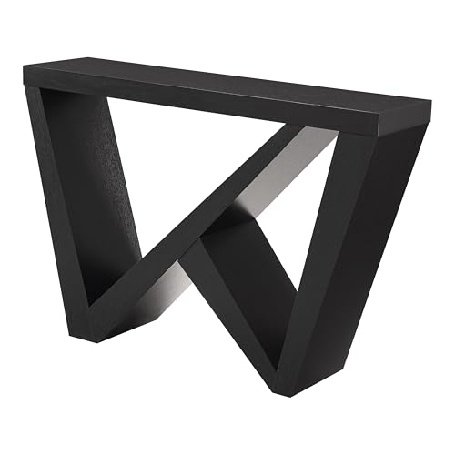 Black Console Table with W-Shaped Legs, Modern Accent