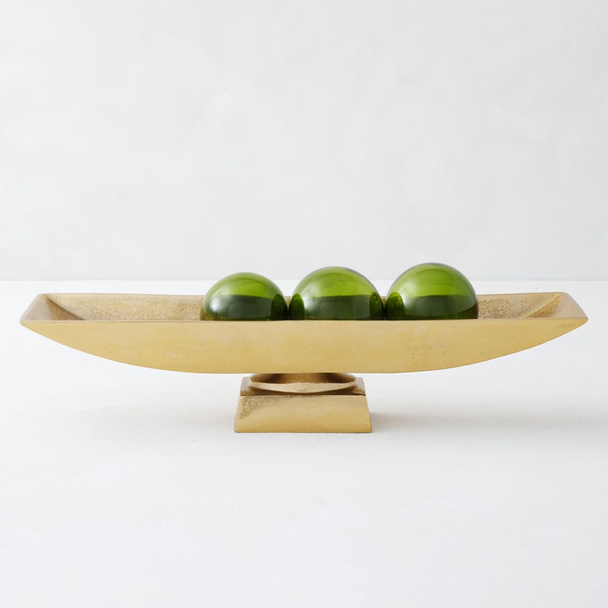 Gold Boat Tray Bowl, Modern Table Centerpiece