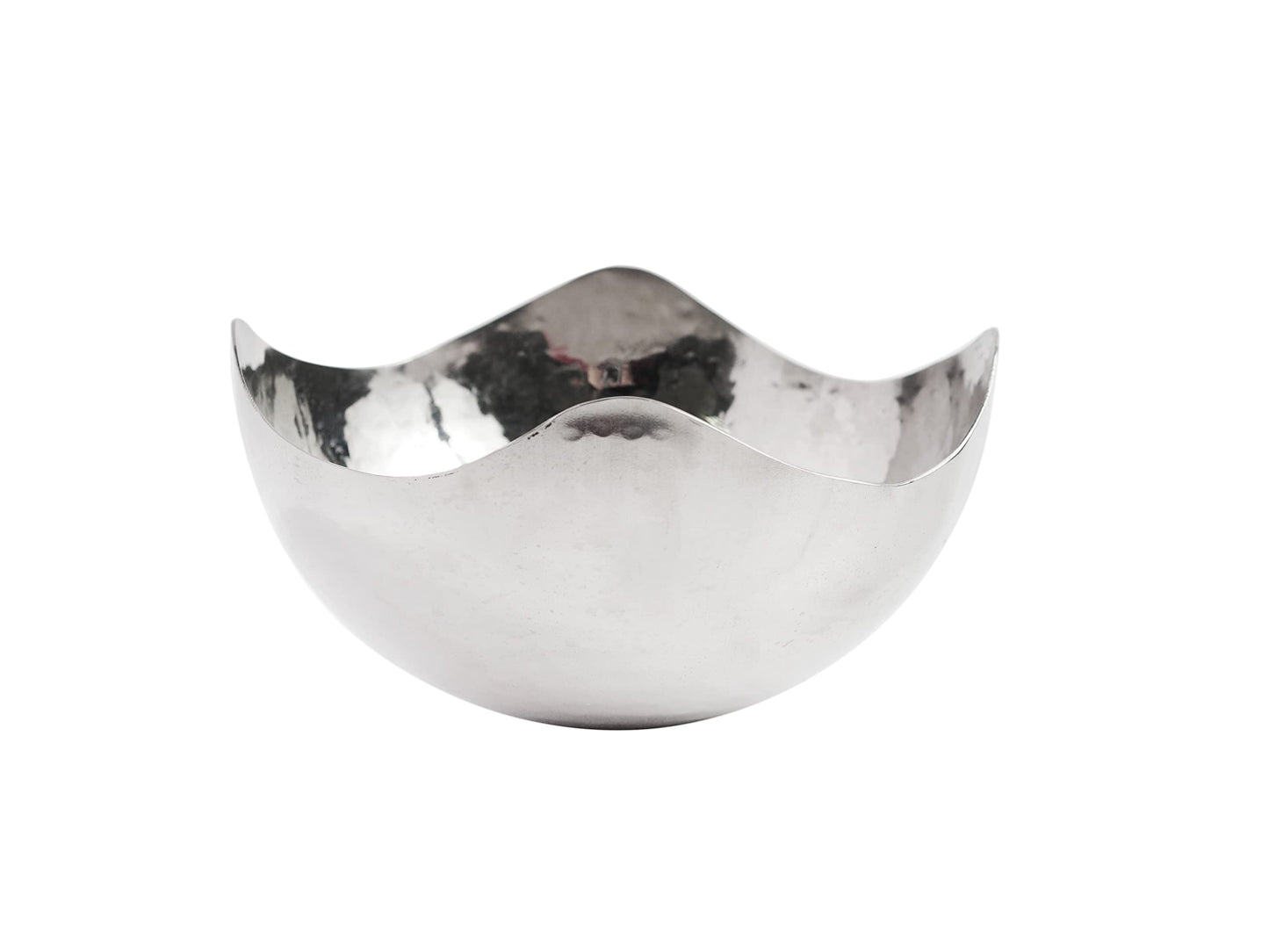 Silver Unique Round Steel Metal Bowl