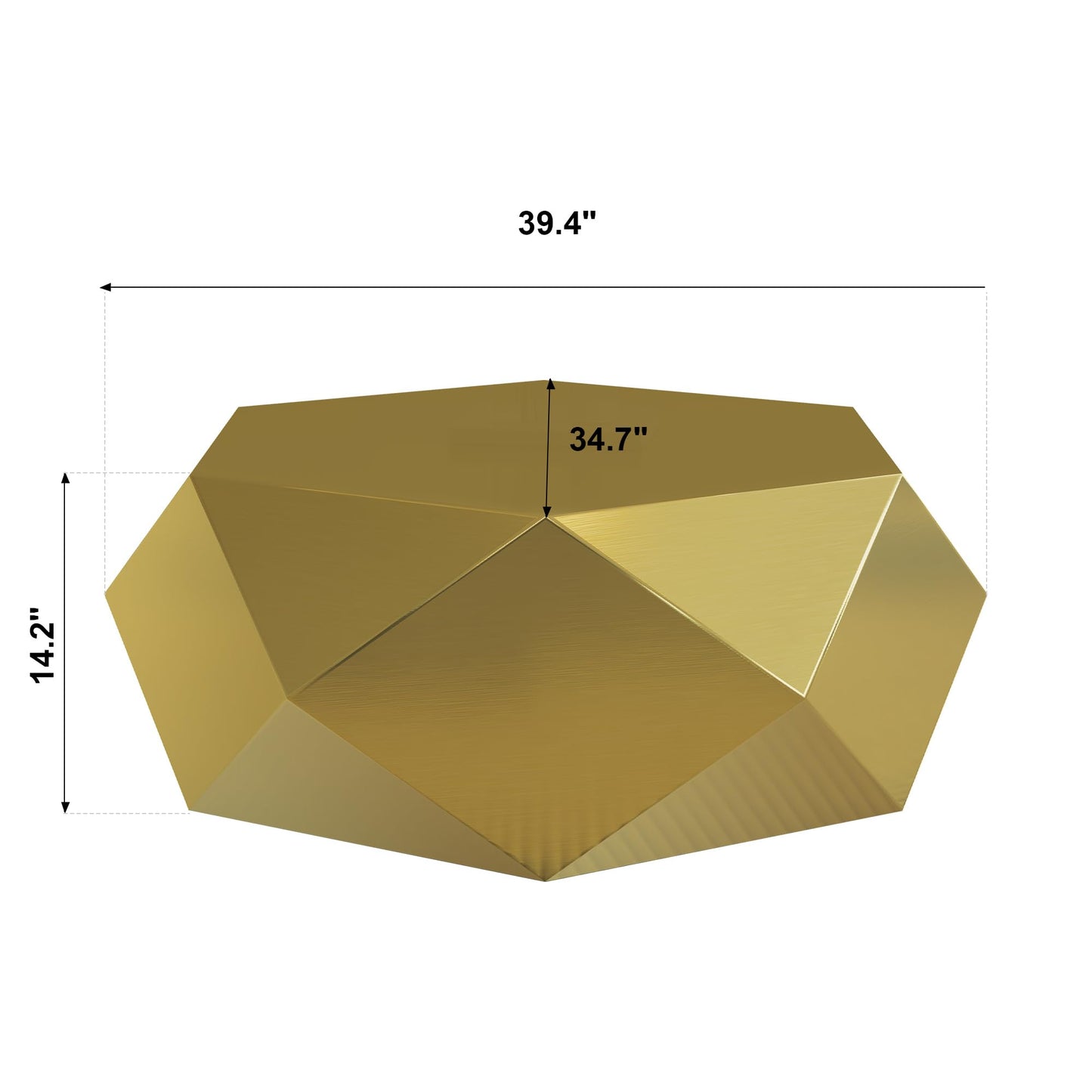 Luxury Gold Drum Coffee Table, Modern Stainless Steel
