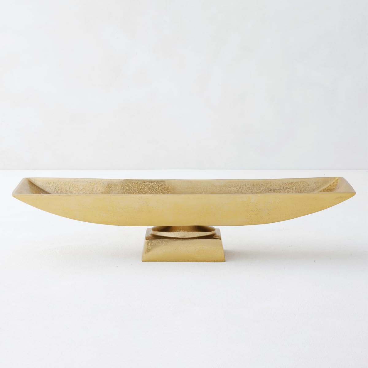Gold Boat Tray Bowl, Modern Table Centerpiece