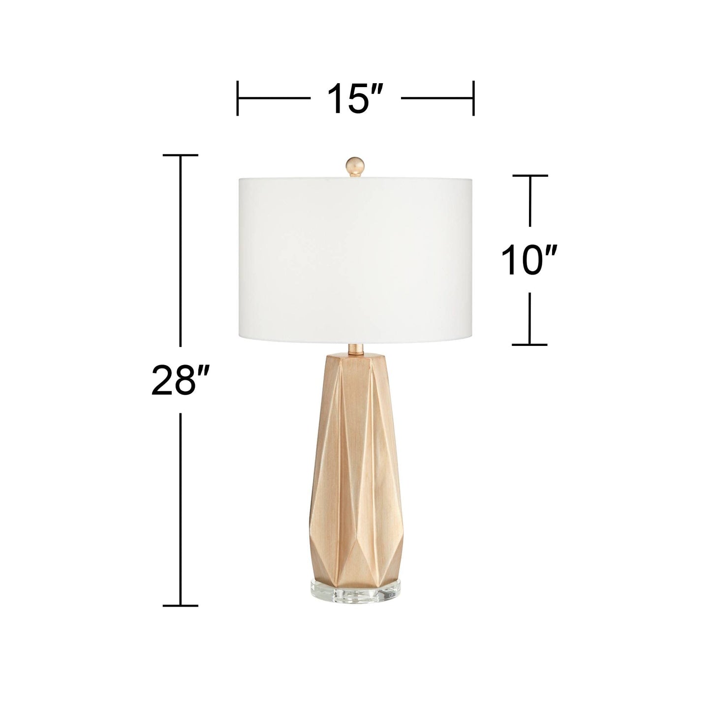 Champagne - Gold Geometric Cut,  Table Lamp 28" Tall