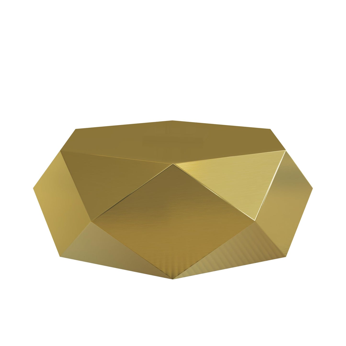 Luxury Gold Drum Coffee Table, Modern Stainless Steel