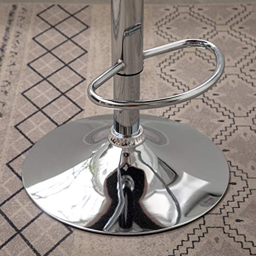 Barstools Set of 2, Adjustable Swivel, Gray Velvet